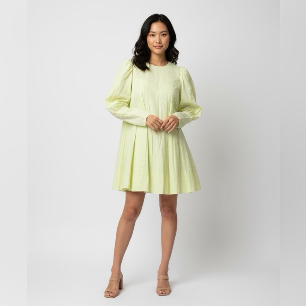 NWT ASOS EDITION Womens Size 12 Lemon Babydoll Dress Puff Sleeve Minimalist Gown